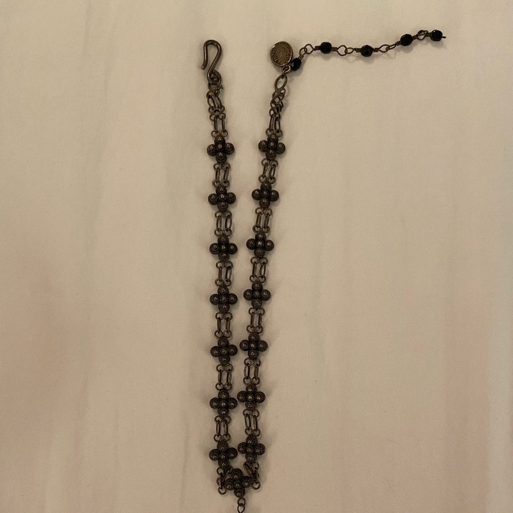 Yvonne Christa sterling silver necklace with black onyx drops